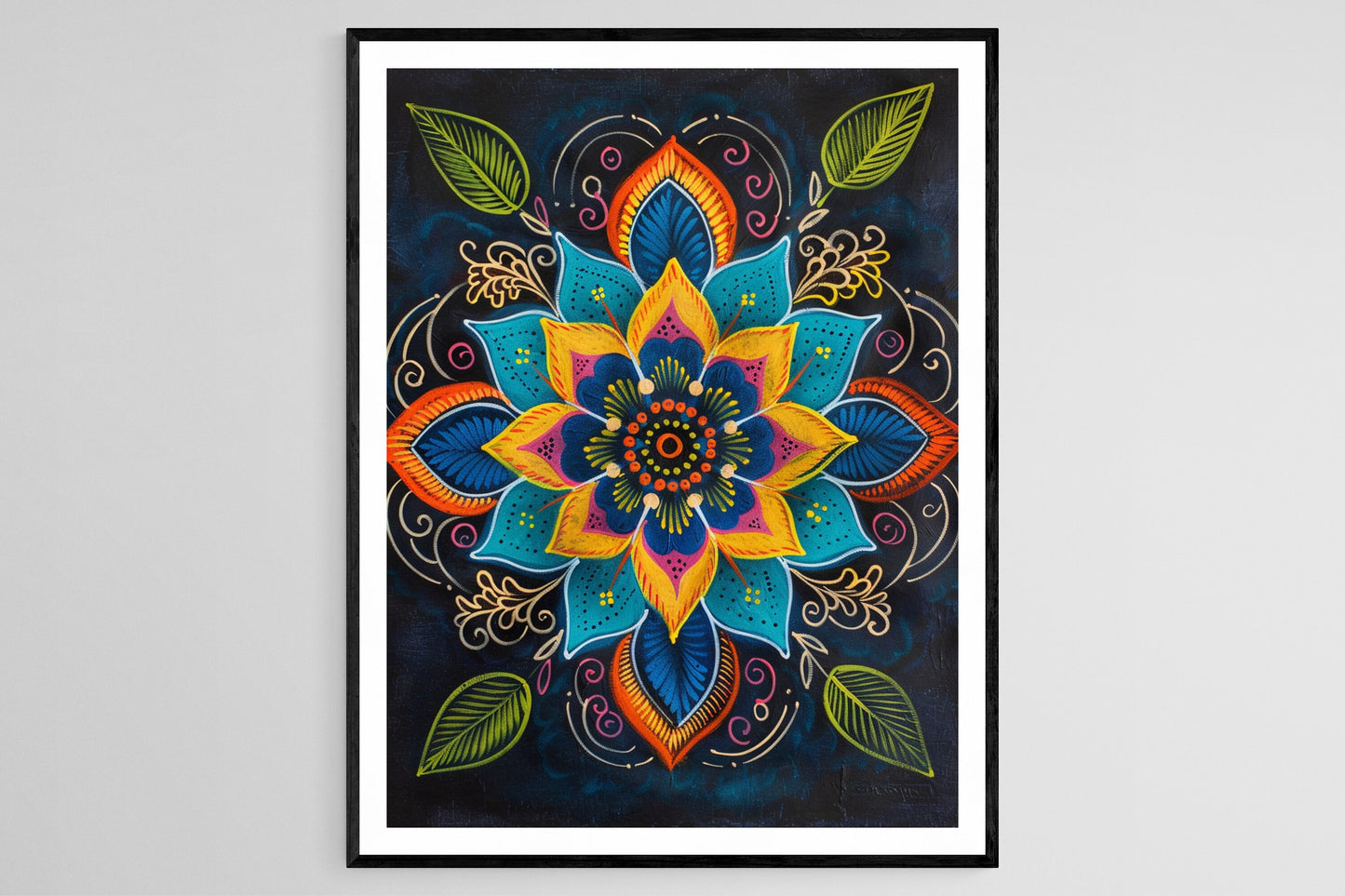Affiche Kolam Rangoli – Impression d'art traditionnel indien