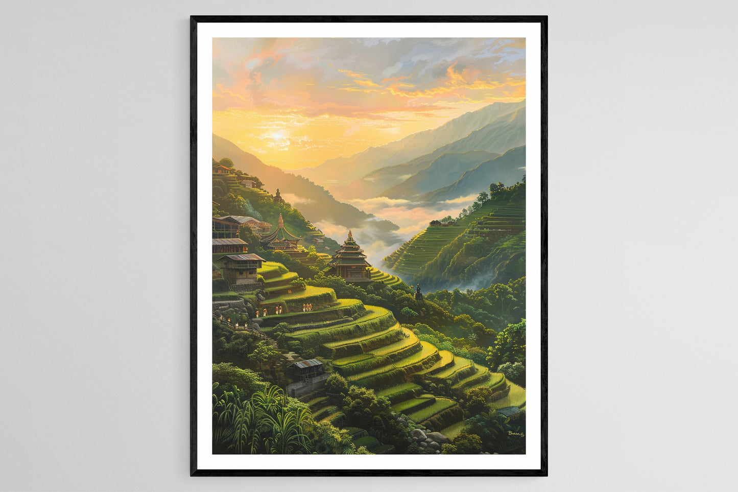 Affiche Terrasses de Riz de Banaue – Poster Paysage Philppin avec Bulul