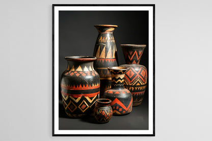 Affiche Marajoara – Poster d'art en céramique amazonienne détaillée