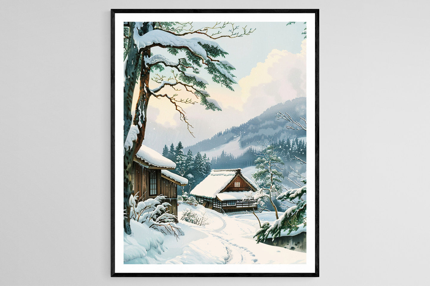 Affiche Paysage Neigeux Tranquille – Poster Nature Japonaise Toshi Yoshida
