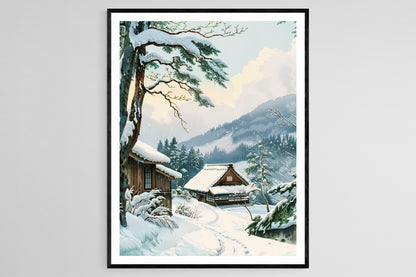 Affiche Paysage Neigeux Tranquille – Poster Nature Japonaise Toshi Yoshida