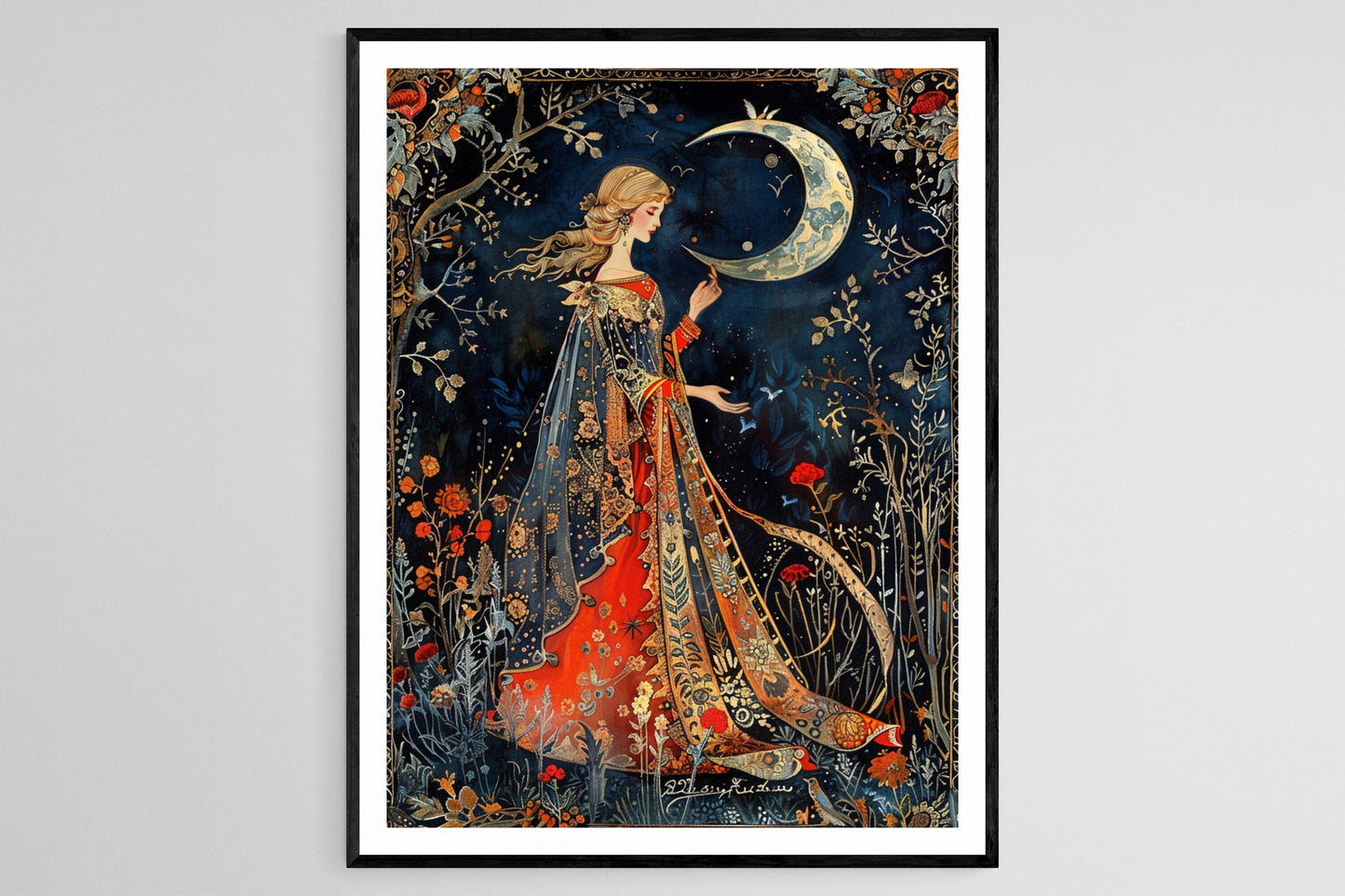 Affiche Art Miniature Palekh – Impression Giclée Russe Traditionnelle, Cadeau Idéal