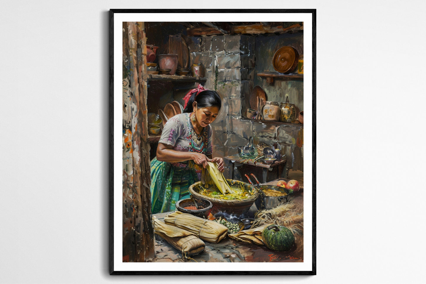 Affiche Tamales Authentiques – Illustration Colorée de Cuisine Mexicaine