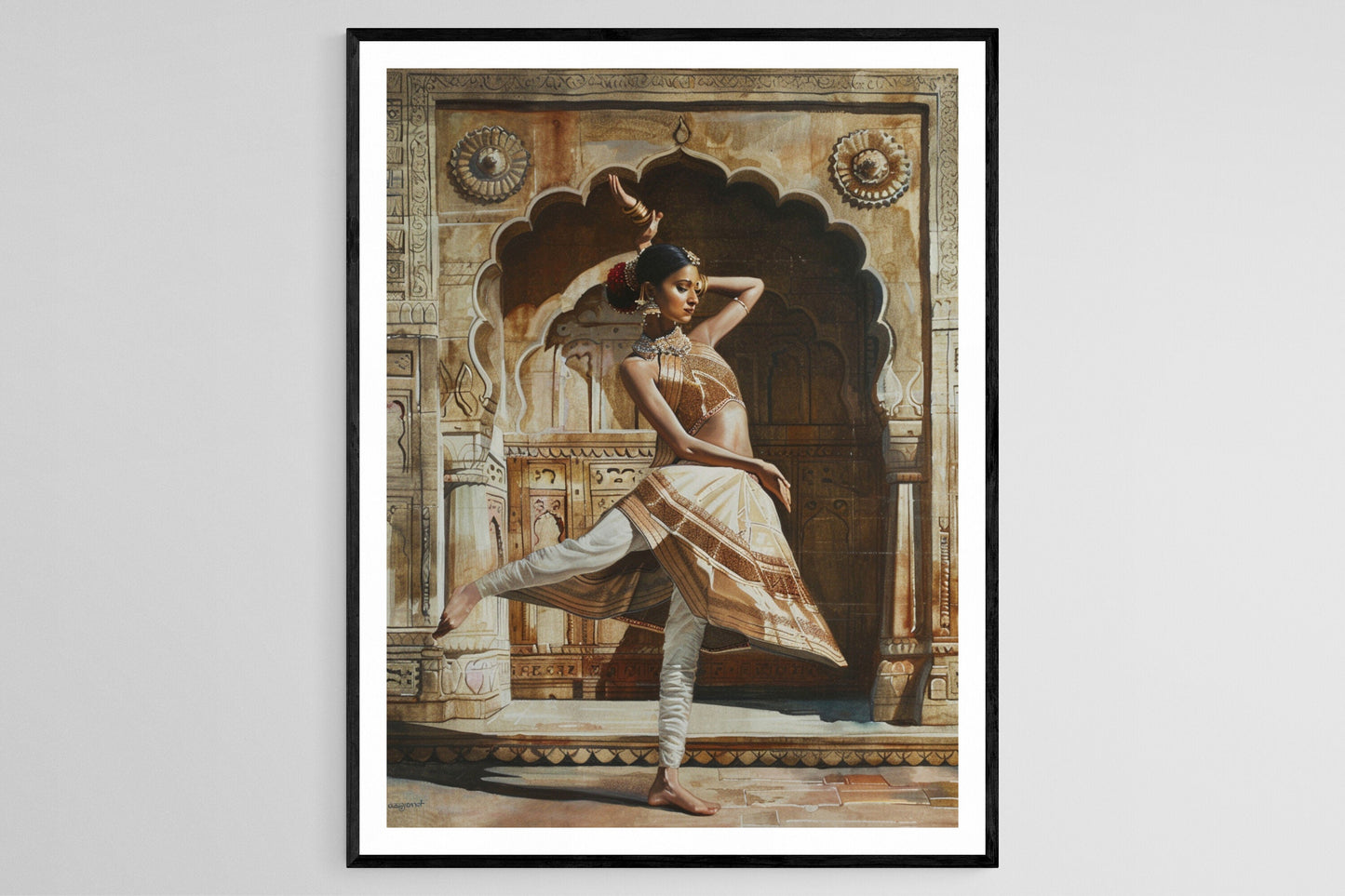 Affiche Danse Kathak – Impression Giclée de Danse Traditionnelle Indienne