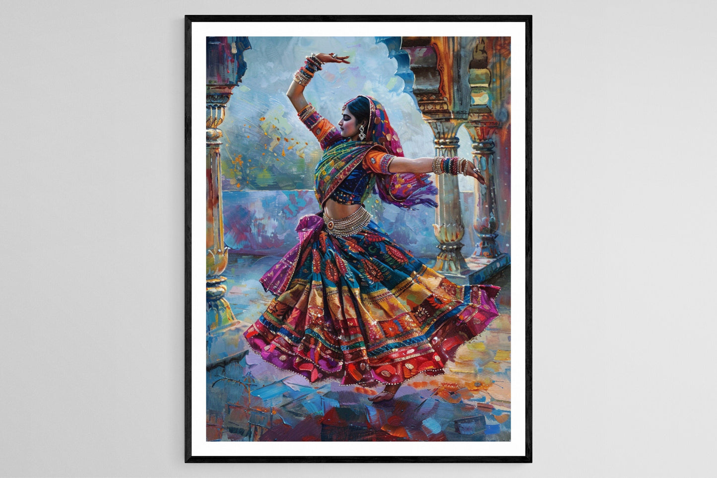 Affiche Danseuse Kathak – Impression Giclée Élégante en Art Mur Indien