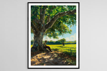 Affiche Fumeur de Cigares Cubains – Poster de Vie Rurale Éblouissante