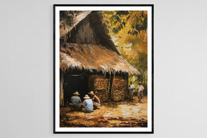 Affiche Vie Vintage Cuba – Poster de Grange à Tabac Ancienne