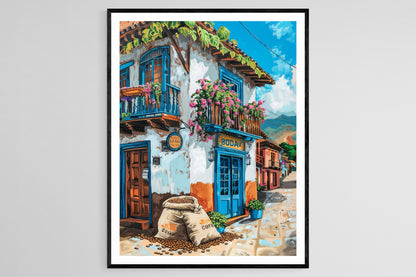 Affiche Café Colombien – Impression artistique vivante pour votre mur