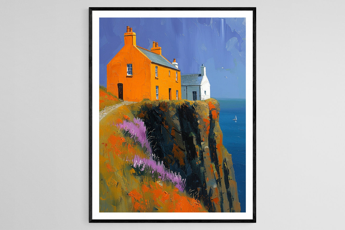 Affiche Scène Côtière Écossaise – Poster Art Villages Européens