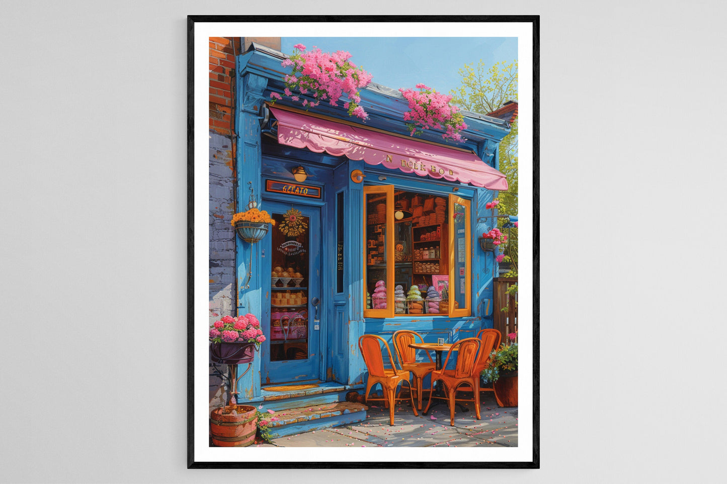 Affiche Magasin de Glaces Coloré – Art Joyeux et Éclatant de Crèmes Glacées