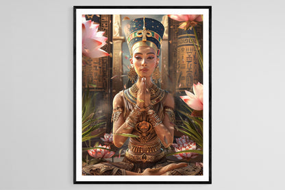 Affiche Nefertiti – Portrait Égyptien Intemporel et Élégant