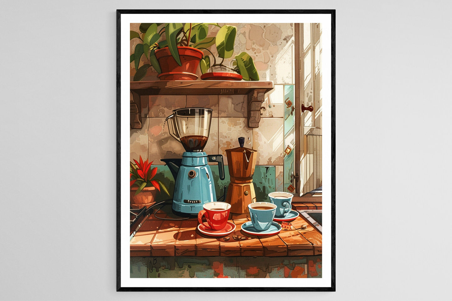 Affiche Matin Doux – Poster Charm du 'Cafecito Mañanero' avec Art Cubain