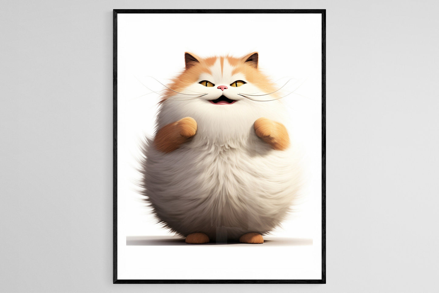 Affiche Chat Rondouillard – Poster Art pour Amateurs de Chats et Décor Maison