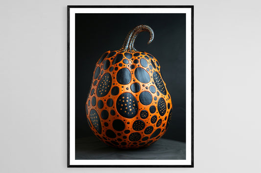 Affiche Citrouille à Pois Abstraite – Art en Couleurs Audacieuses
