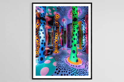 Affiche Salle à Pois Intriqués – Poster Surfaces Réfléchissantes et Design Immersif