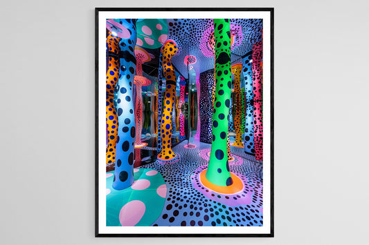 Affiche Salle à Pois Intriqués – Poster Surfaces Réfléchissantes et Design Immersif