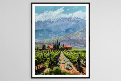 Affiche Vignoble des Andes – Décor mural de la région viticole argentine