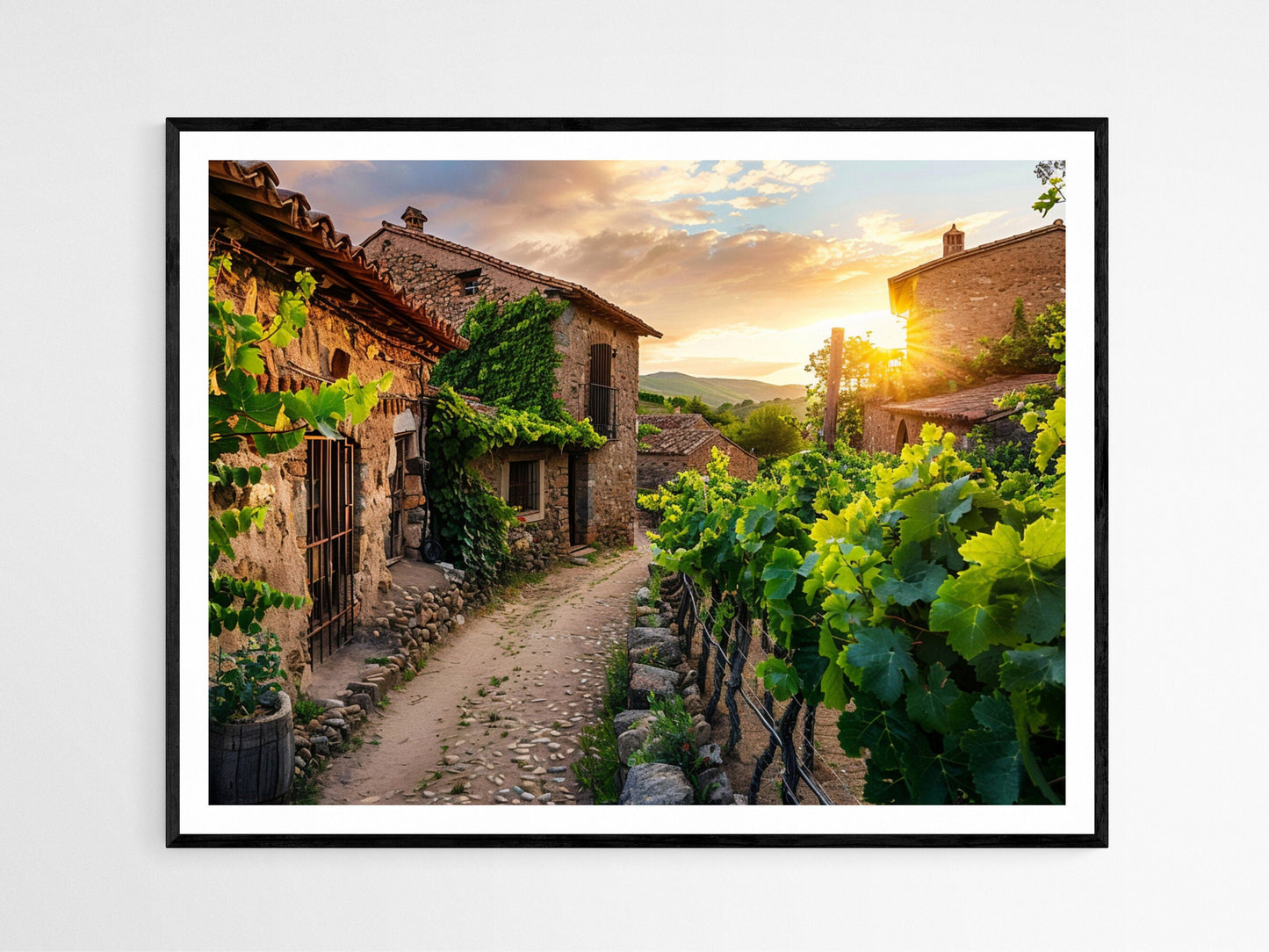 Affiche Vignoble Espagnol – Poster Paysage Rustique en Décor Murale