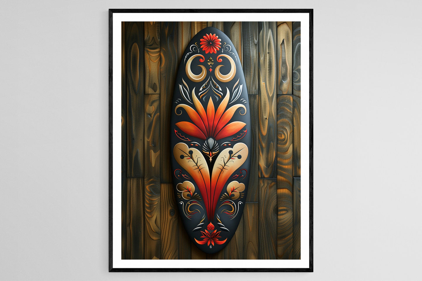 Affiche Surf Maori – Poster Illustrations Tribales Uniques de Nouvelle-Zélande