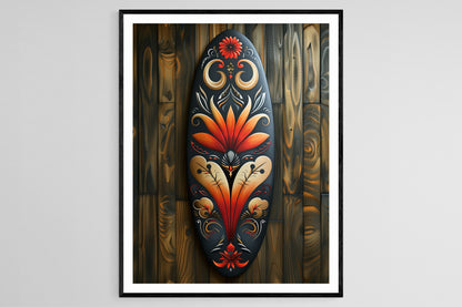 Affiche Surf Maori – Poster Illustrations Tribales Uniques de Nouvelle-Zélande