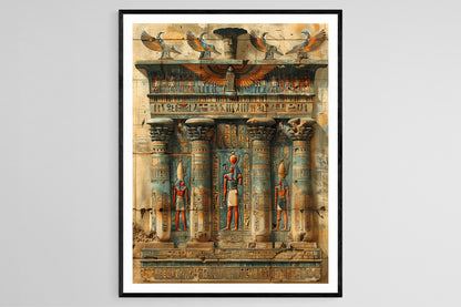 Affiche Pharaonique – Poster Peinture de la Cour Royale, Hiéroglyphes Détails