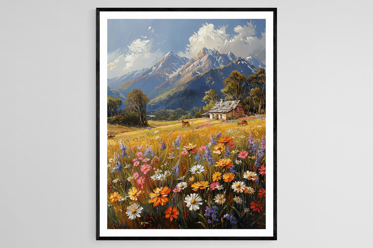 Affiche Alpes de Nouvelle-Galles du Sud – Art de Prairie Alpine et Fleurs Sauvages