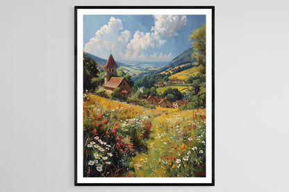Affiche Beauté des South Downs – Poster Art Paysage d'Alfriston