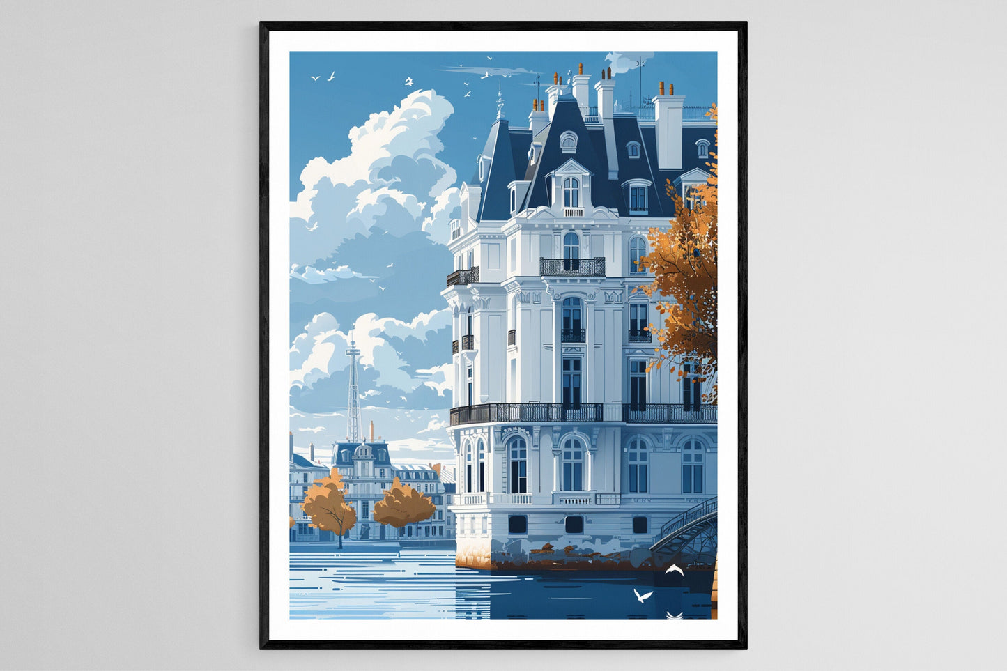 Affiche Bordeaux France – Poster Paysage Méditerranéen Élégant