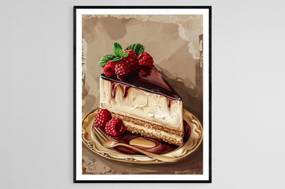 Affiche Cheesecake – Illustration Colorée de Délicieux Desserts