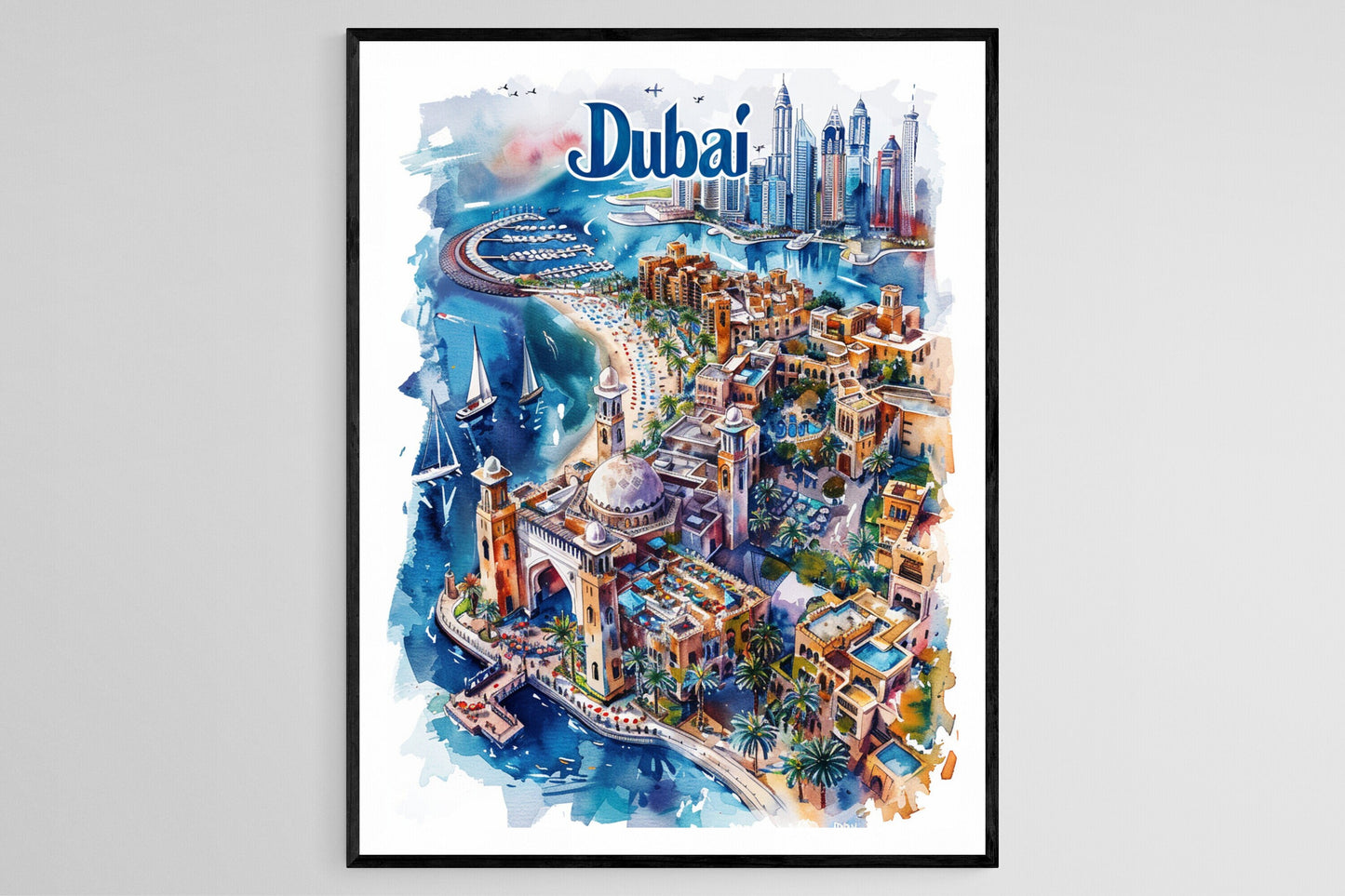 Affiche Dubai – Impression Moderne pour Décoration de Bureau