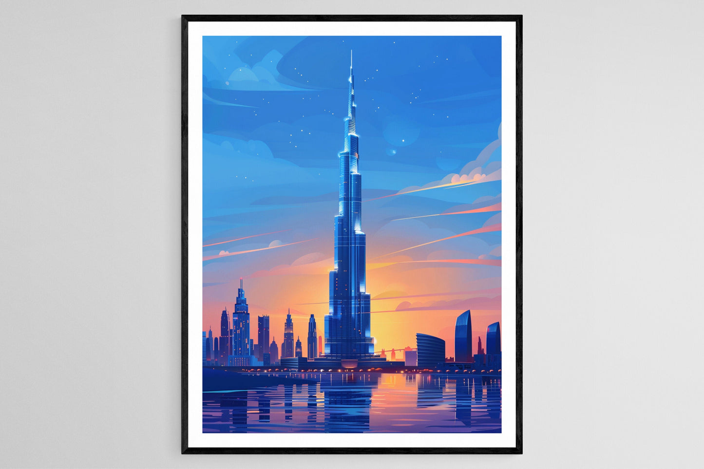 Affiche Burj Khalifa – Art de la skyline de Dubaï, Décor mural luxe