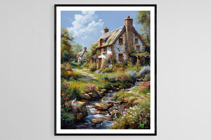 Affiche Villages Médiévaux – Poster Cottages en Chaume d'Adare