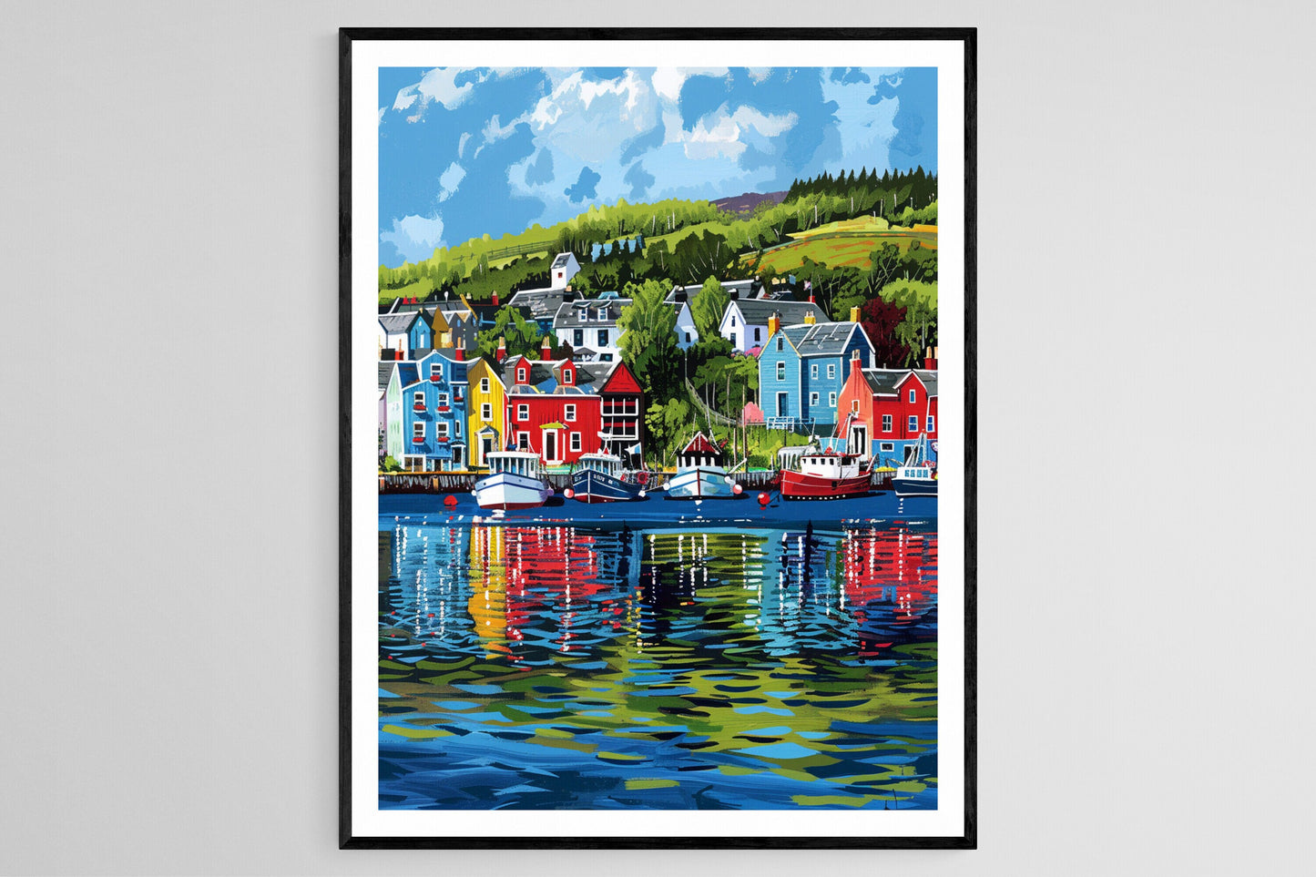 Affiche Tobermory – Poster Vue du port coloré d'Écosse
