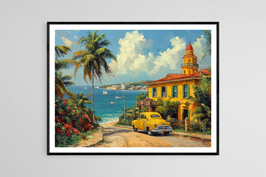 Affiche Bridgetown Barbados – Poster Bâtiments Historiques et Carlisle Bay