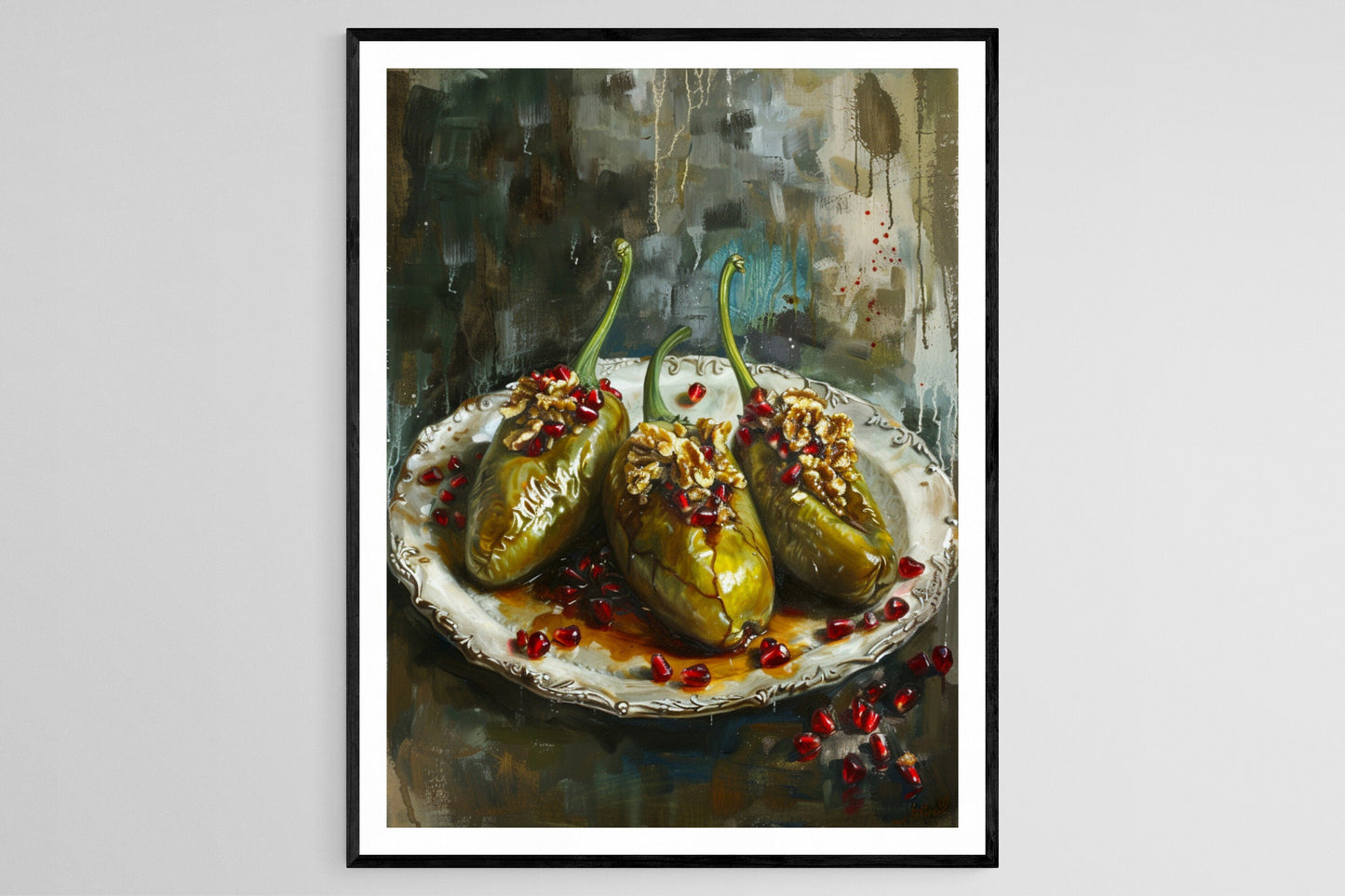 Affiche Chiles en Nogada – Art Élegant pour Restaurant Mexicain