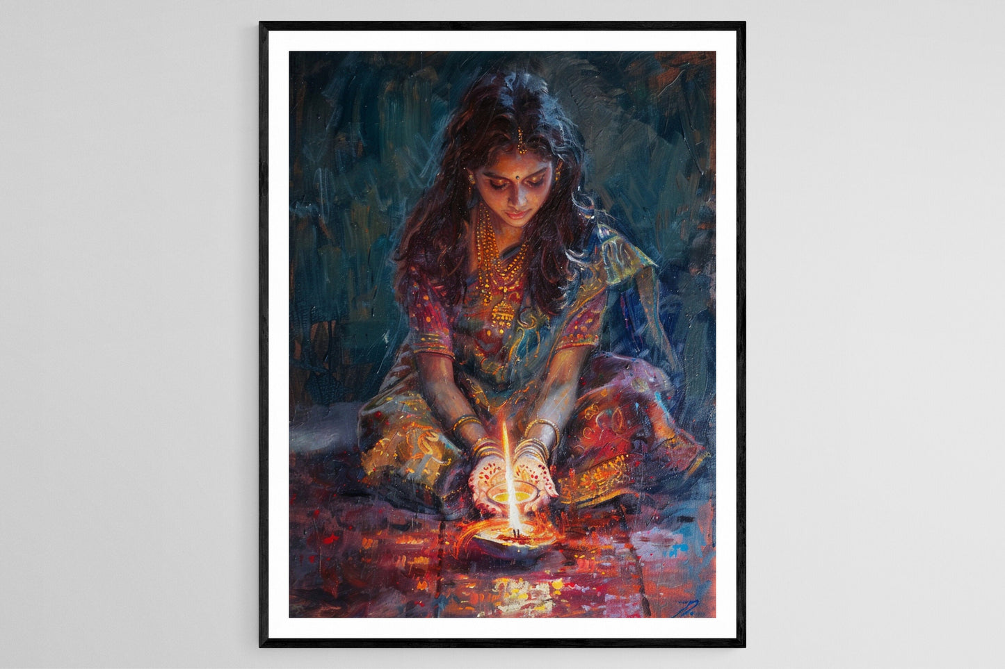 Affiche Diwali Joyeuse – Poster Art Festif pour Décoration Maison