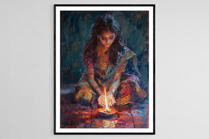 Affiche Diwali Joyeuse – Poster Art Festif pour Décoration Maison