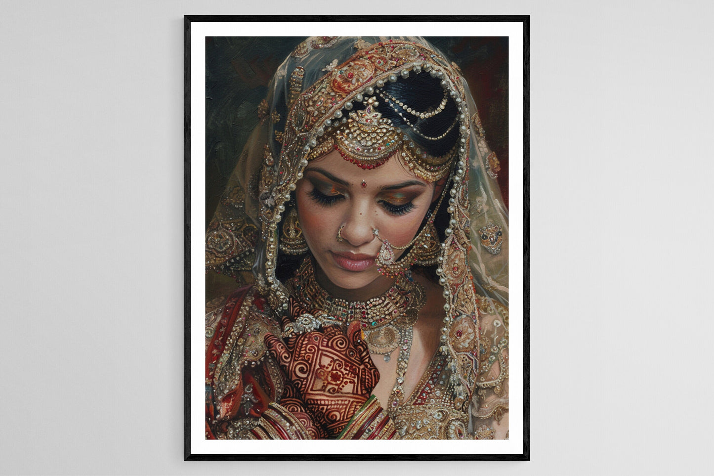 Affiche de Mariée Indienne – Art Culturel du Costume Traditionnel