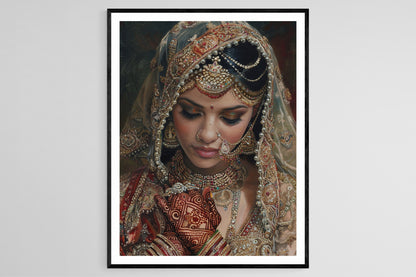 Affiche de Mariée Indienne – Art Culturel du Costume Traditionnel