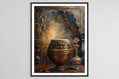 Affiche Tambura Élégante – Art de l'Instrument Musical Indien