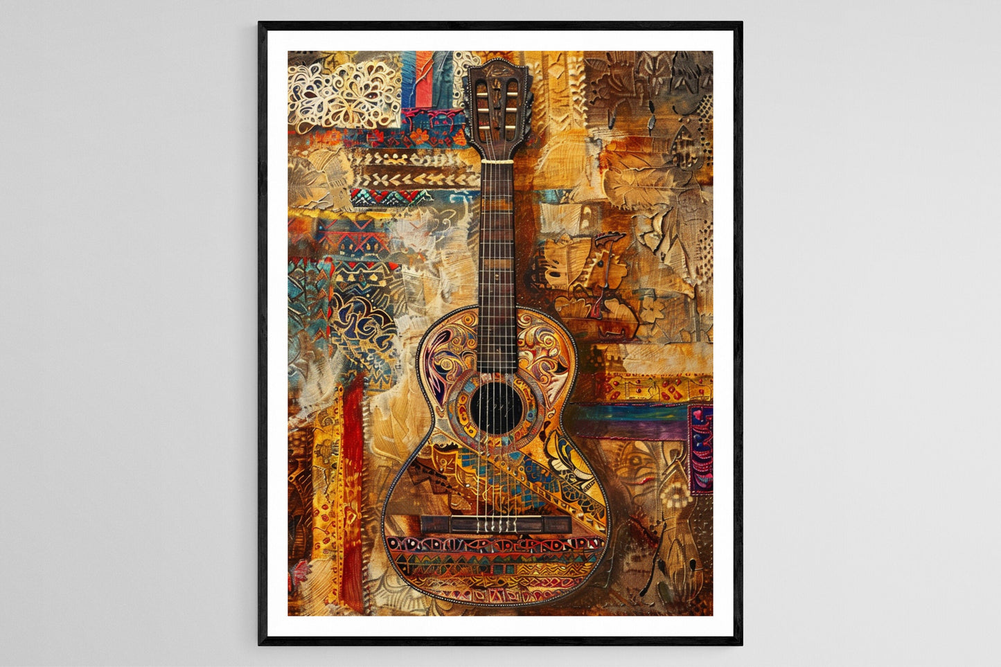 Affiche Charango Intriqué – Poster Art de l'Instrument de Musique Mexicain