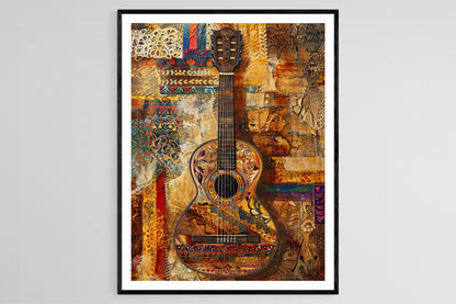 Affiche Charango Intriqué – Poster Art de l'Instrument de Musique Mexicain