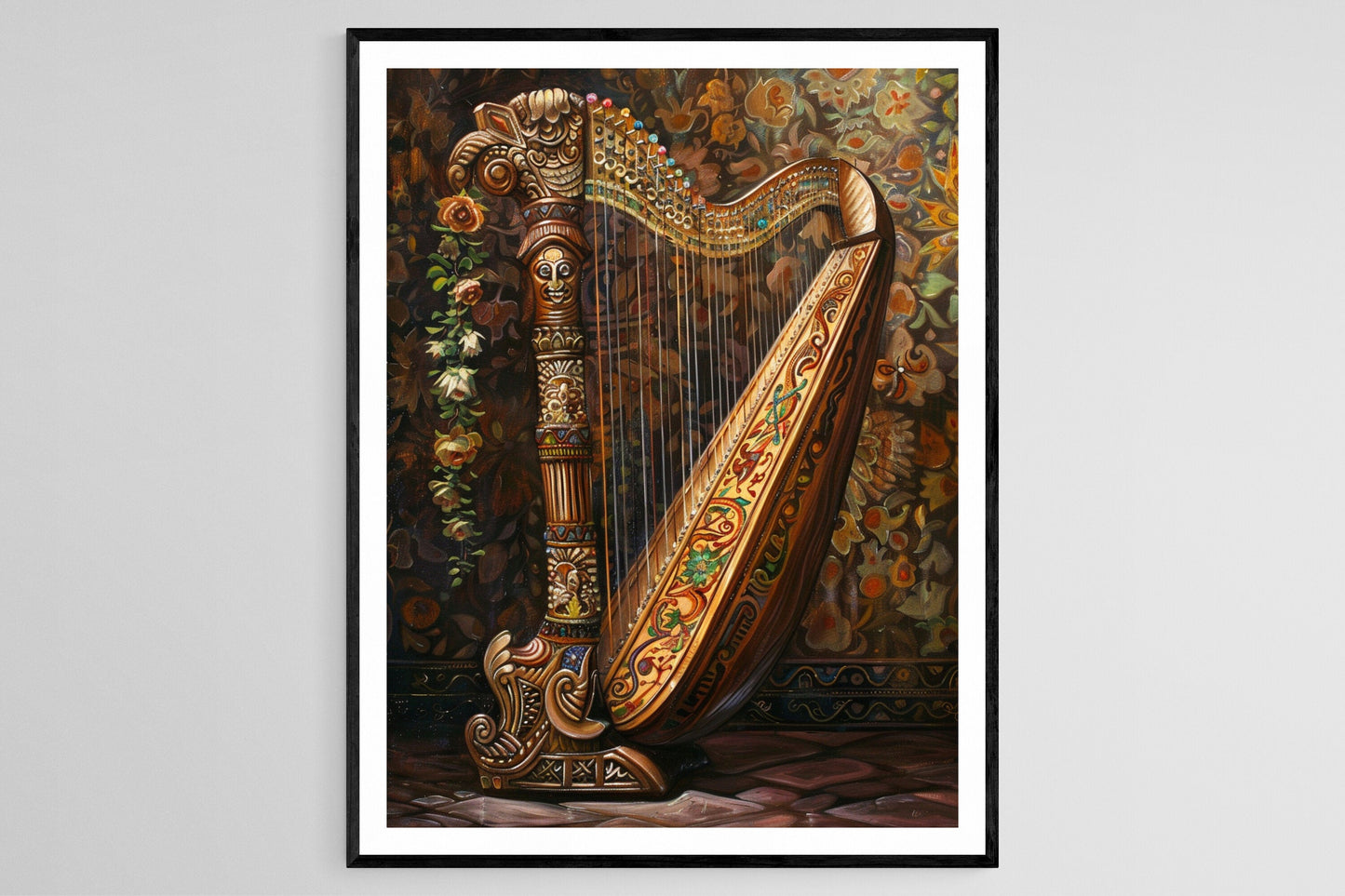 Affiche Arpa Jarocha – Poster d'Instrument de Musique Mexicain Artisanale