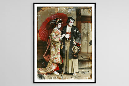 Affiche Théâtre Kabuki – Poster Art Japonaise, Scène Vibrante
