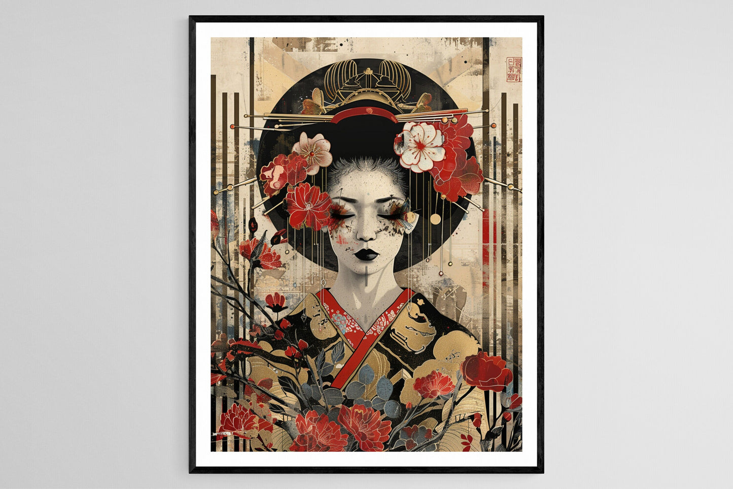 Affiche Kabuki Artistique – Impression d'Art sur le Théâtre Japonais