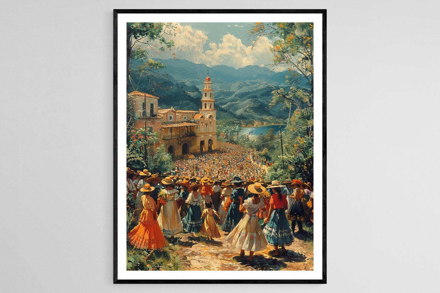 Affiche Festival Salvadorien – Poster Peinture Célébration Traditionnelle