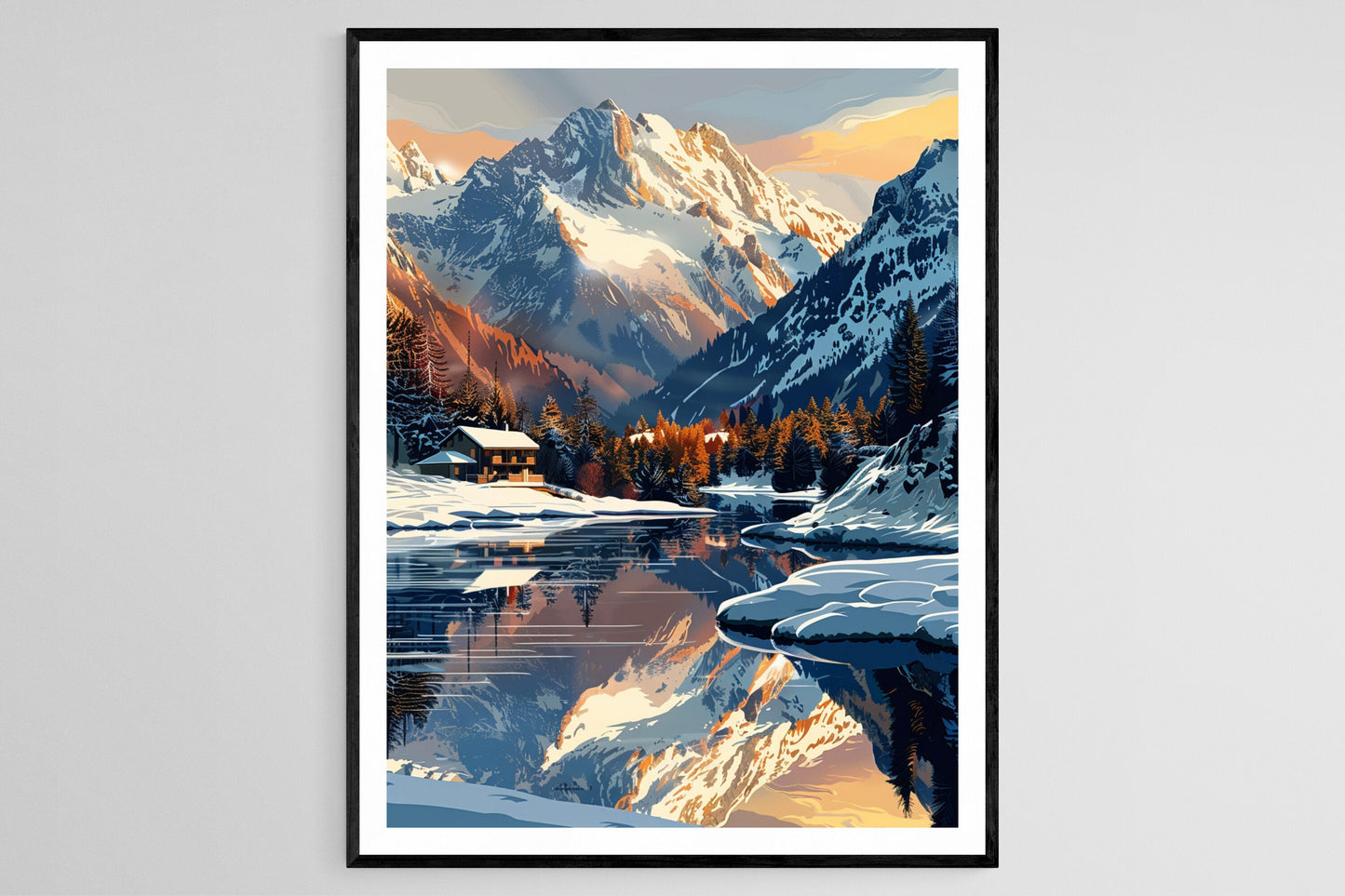 Affiche Chamonix – Poster Art de Paysage Montagnard Envoûtant