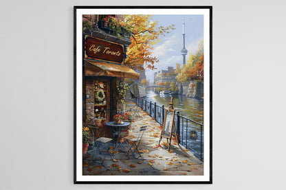 Affiche Café de Toronto – Tableau Artisanal pour Décor Murale