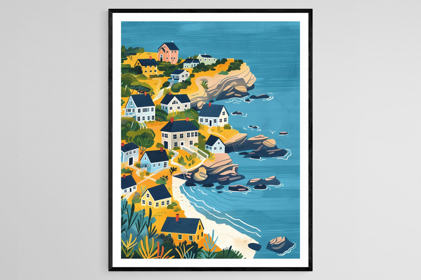 Affiche Rhode Island – Impression d'un paysage côtier vibrant