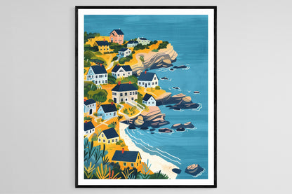 Affiche Rhode Island – Impression d'un paysage côtier vibrant